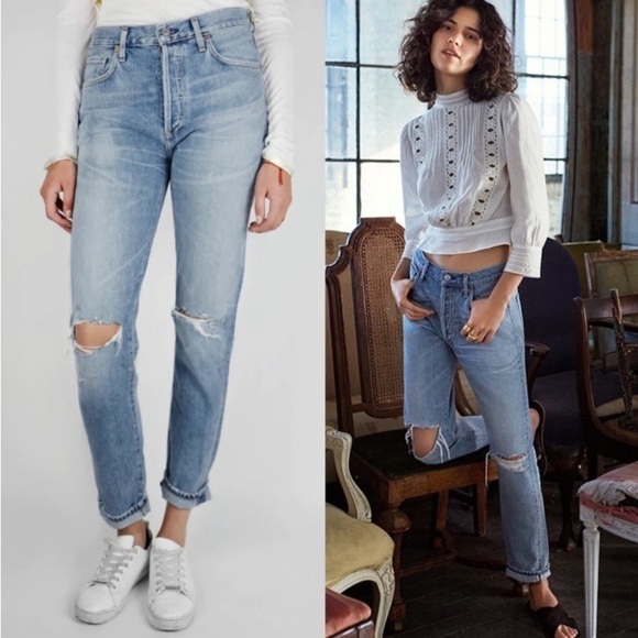 Citizens Of Humanity Denim - Citizens of Humanity Women’s Liya High Rise Classic Fit Jean Torn Wash Size 24